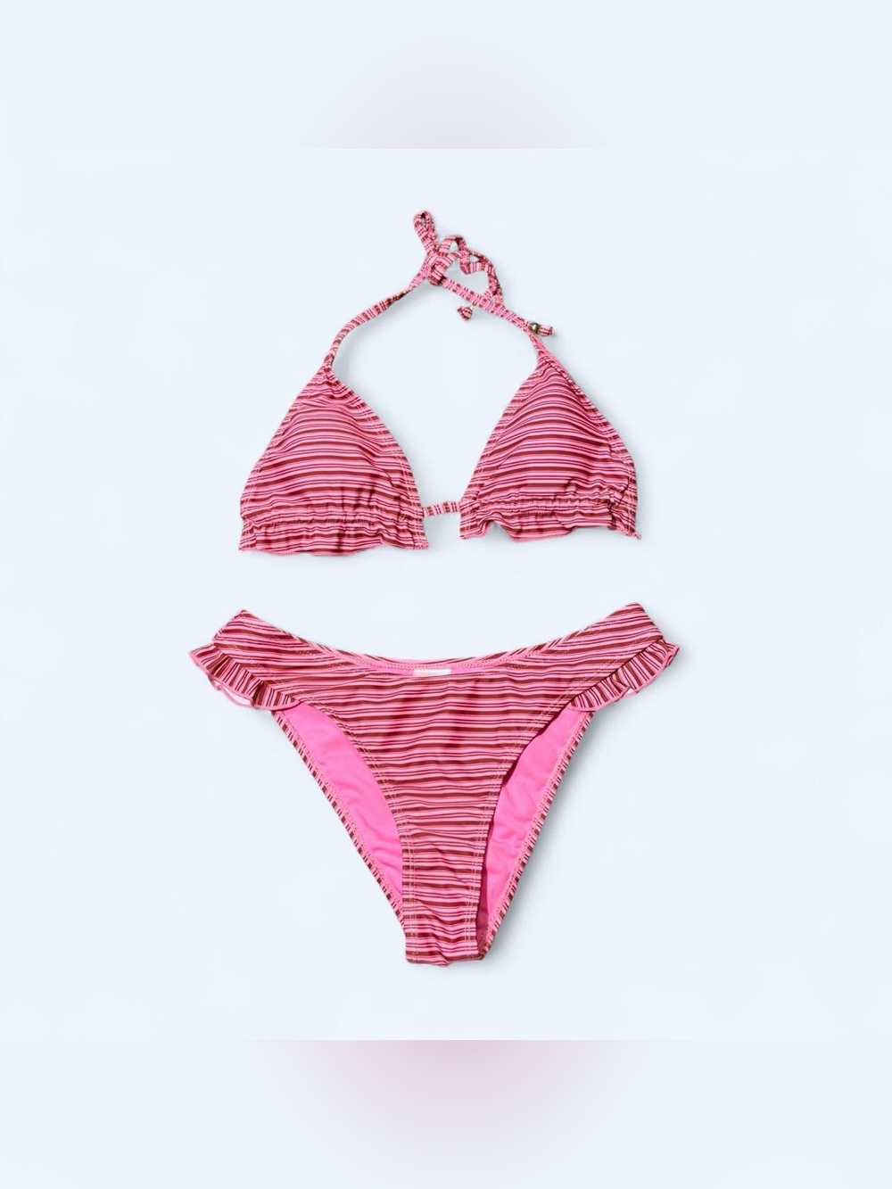 Y2K Ruffle Pink Bikini Swimsuit by Aralina!
